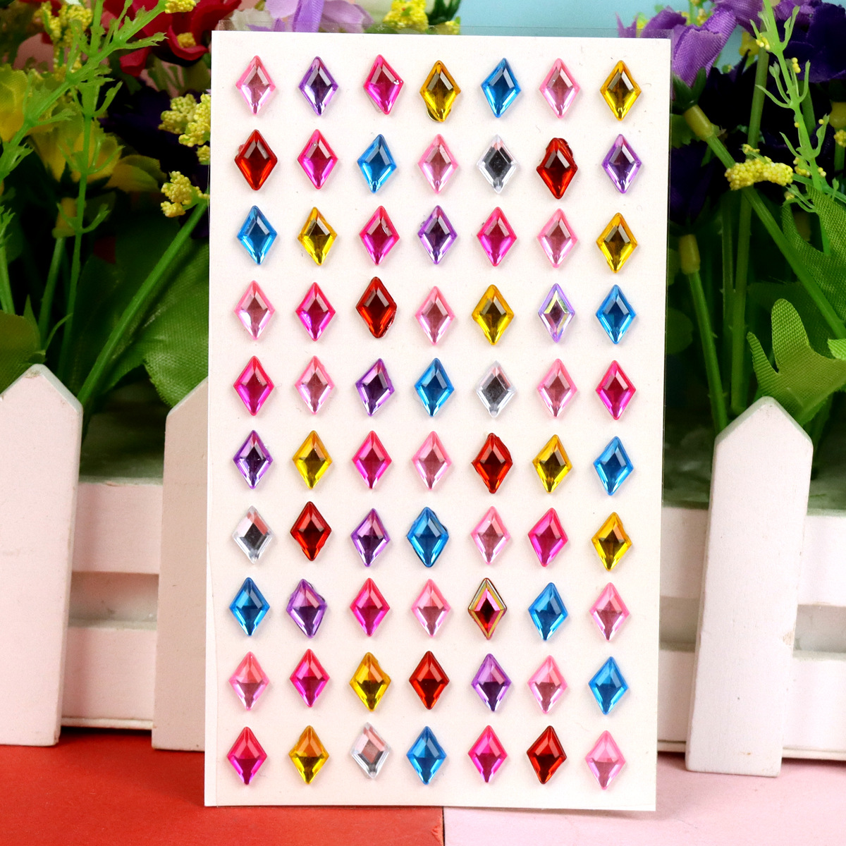 Cruz-frontera acrílico diamante amor estrella pegatinas niños DIY partido álbum teléfono móvil agua taza cristal diamante pegatinas