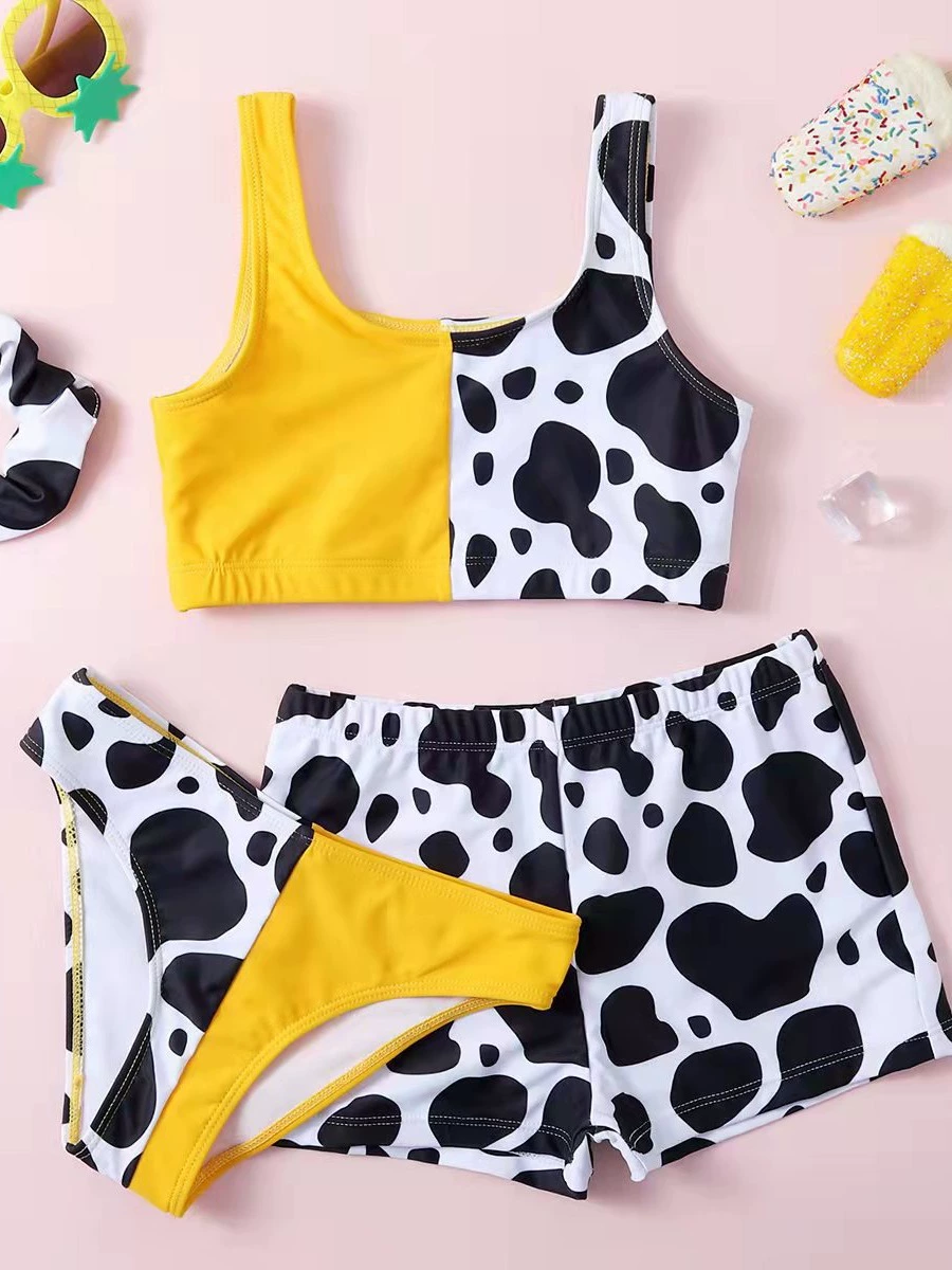 Раздельный купальник, комплект для плавания, европейский стиль, AliExpress, комплект из 3 предметов