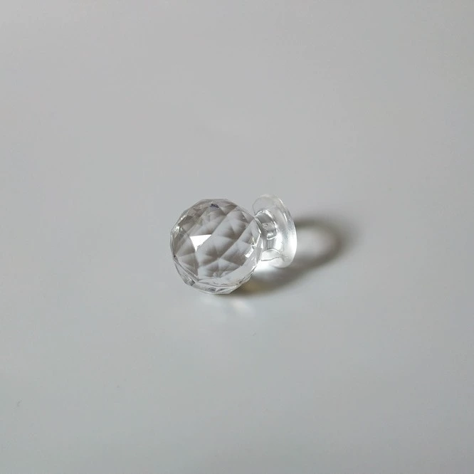 Transparent Acrylic Triangle Diamond Type Sphere Crown Type Purple Glass Handle