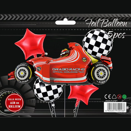 New 18-inch round checkered striped aluminum film balloon round racing tire theme party balloon wholesale