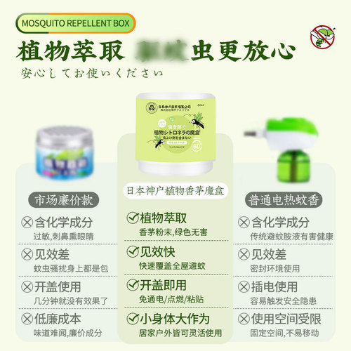 Japanese Kobe plant citronella magic box artifact maternal and infant household citronella paste deodorizing aromatherapy magic box