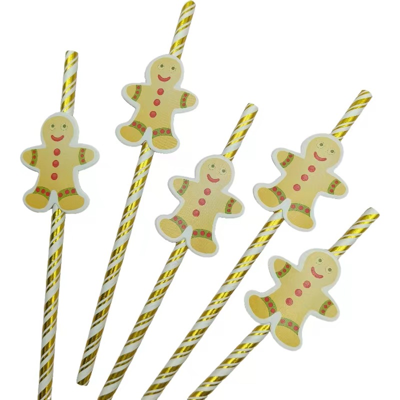 Papá Noel Papá Noel muñeco de nieve fiesta decoración postre pastel cóctel bebida paja image 10