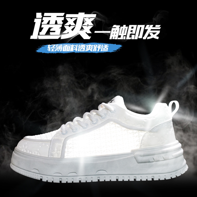 Men's White Sneakers Cross-Border 2026 New Trendy Thick-Soled Platform Height-Increasing Slip-On Sports Casual Sneakers Men's White Sneakers Cross-Border 2026 New Trendy Thick-Soled Platform Height-Increasing Slip-On Sports Casual Sneakers
