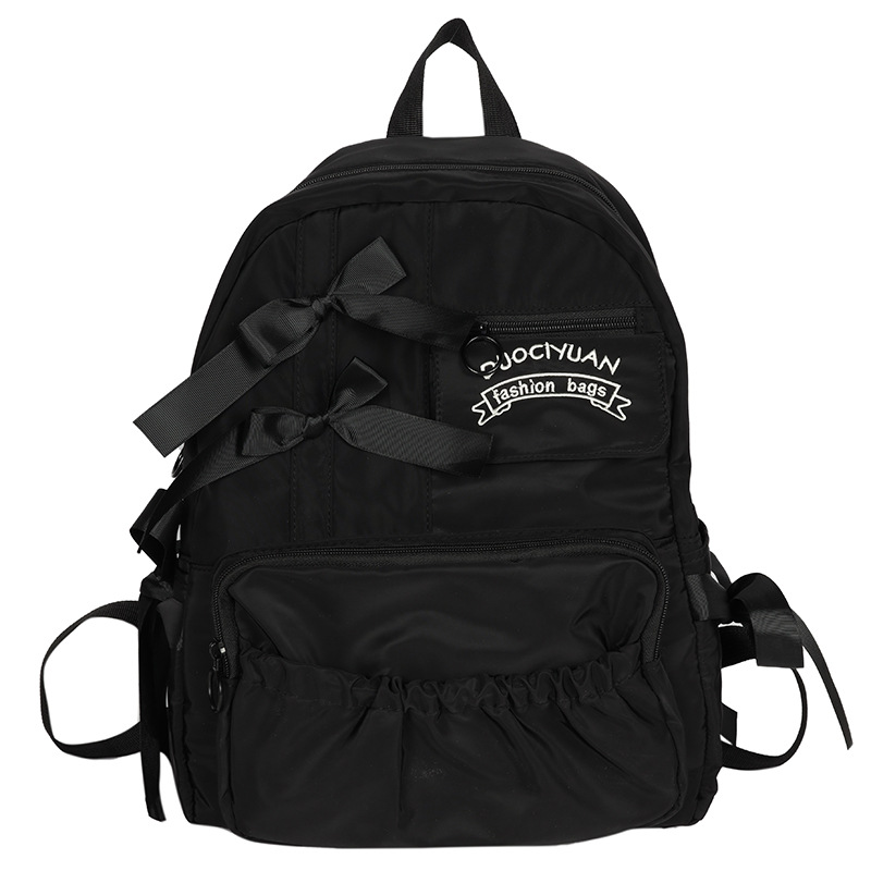 Bolsa escolar de estudiantes universitarios de gran capacidad de mujeres, mochila de la escuela secundaria de color sólido, mochila universitaria