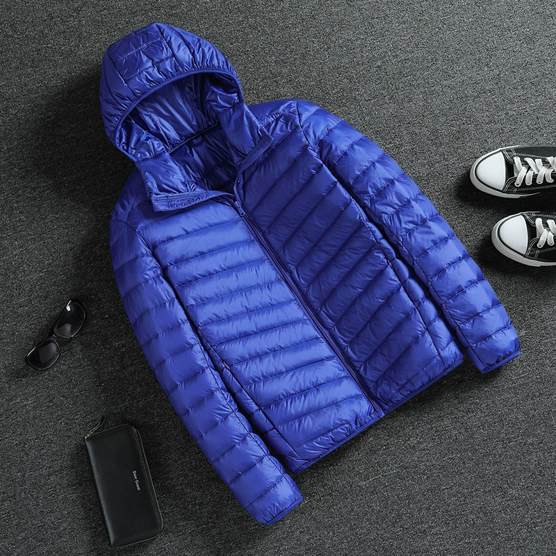 Новая мужская легкая пуховая куртка 2024 года, укороченная модель, с воротником-стойкой, модная, из белого утиного пуха, теплая, мужская, для защиты от холода, рабочая одежда