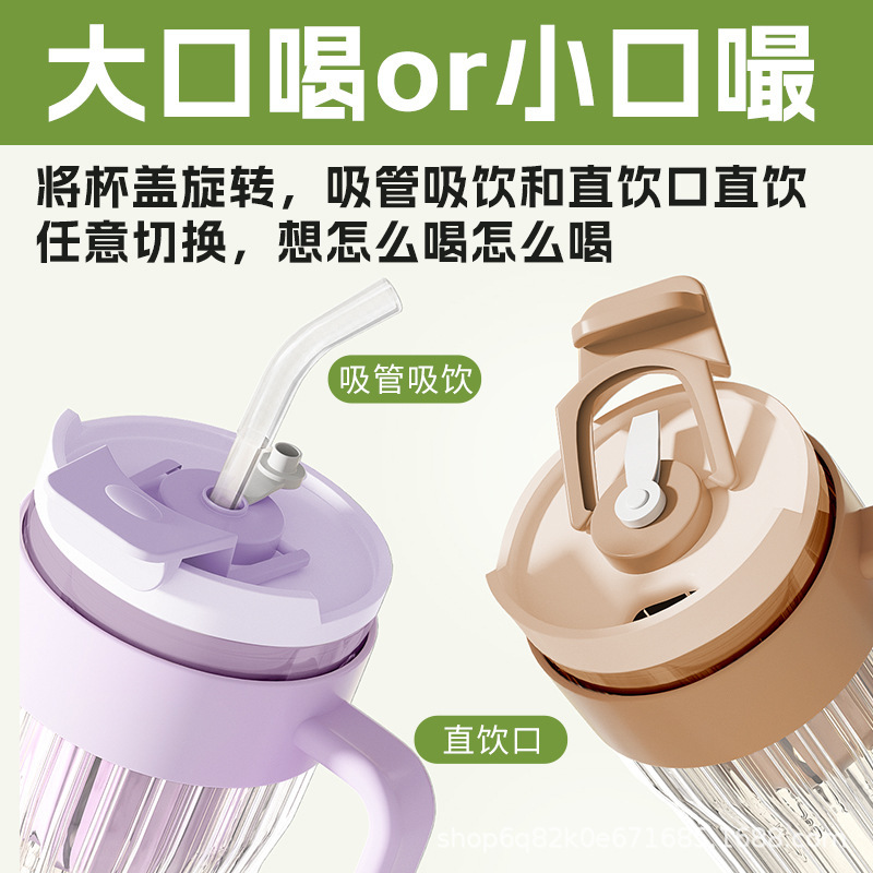 Fábrica de suministro directo de nuevo mango de taza de té de separación de taza de vidrio con paja de 550ml taza de sellado de gran capacidad