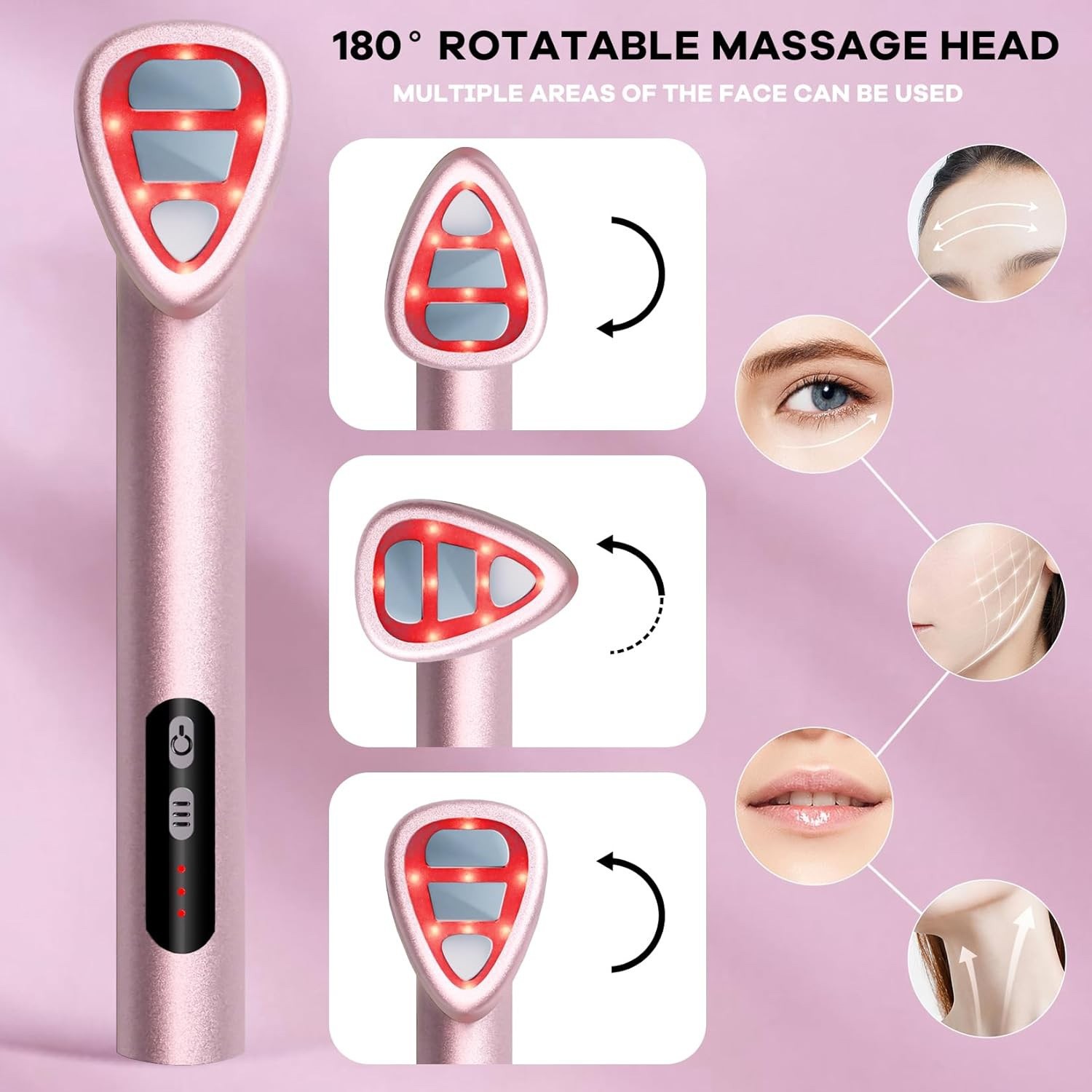 Dispositivo de belleza para ojos de 7 colores, varita mágica de hierro, instrumento de masaje, dispositivo de introducción de temperatura constante, dispositivo de belleza para ojos, herramienta de introducción para levantar y reafirmar