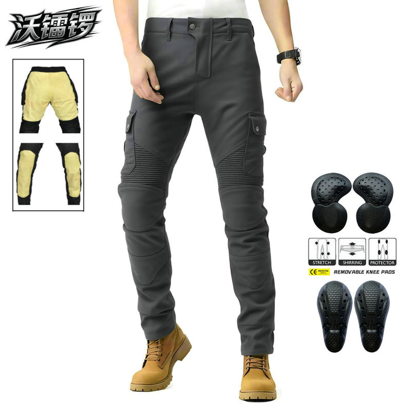 Volero Motorcycle Riding Jeans Men's Tactical Gray Anti-Fall Motorcycle Pants Kevlar Tear-Resistant Riding Pants