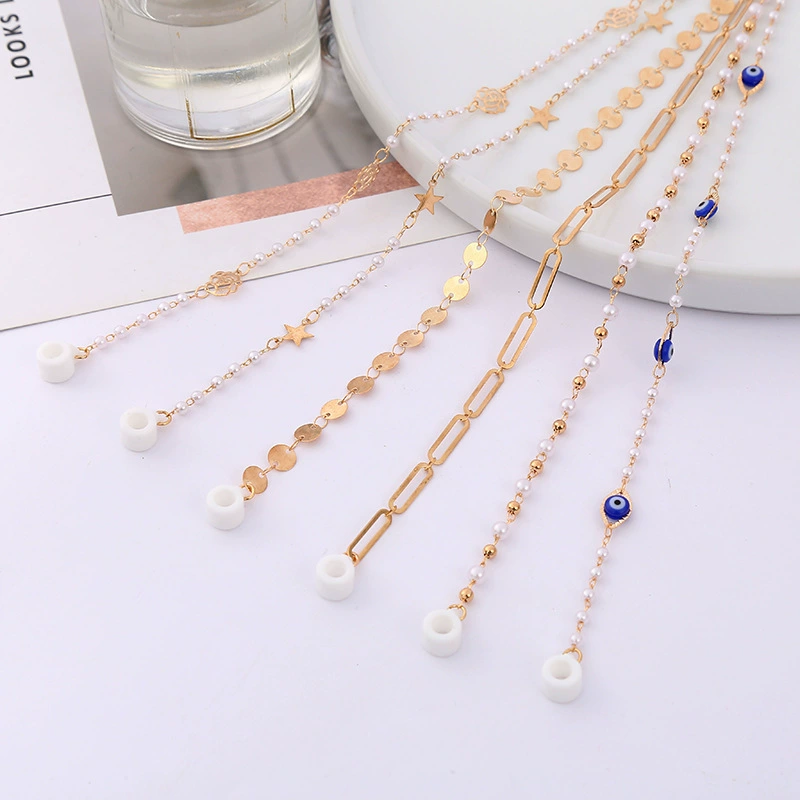 Apple, protective creative headphones from pearl, lanyard holder, fashionable necklace, chain, (Cross-border trading), bluetooth