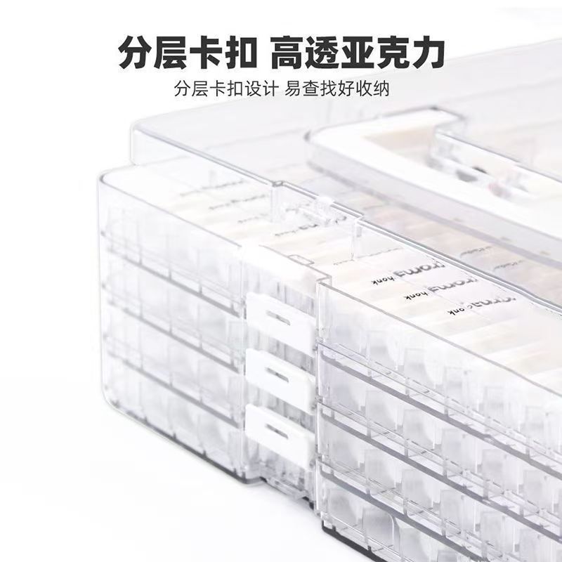 Caja de almacenamiento acrílico de tipo líquido directo para escritorio de gran capacidad especial portátil estratificado image 3