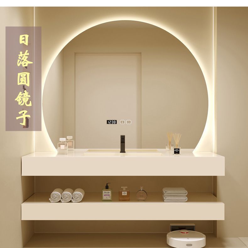 Double-layer rock plate integrated basin, bathroom cabinet, ceramic seamless washbasin, bathroom washbasin, bathroom cabinet processing Application Scenario