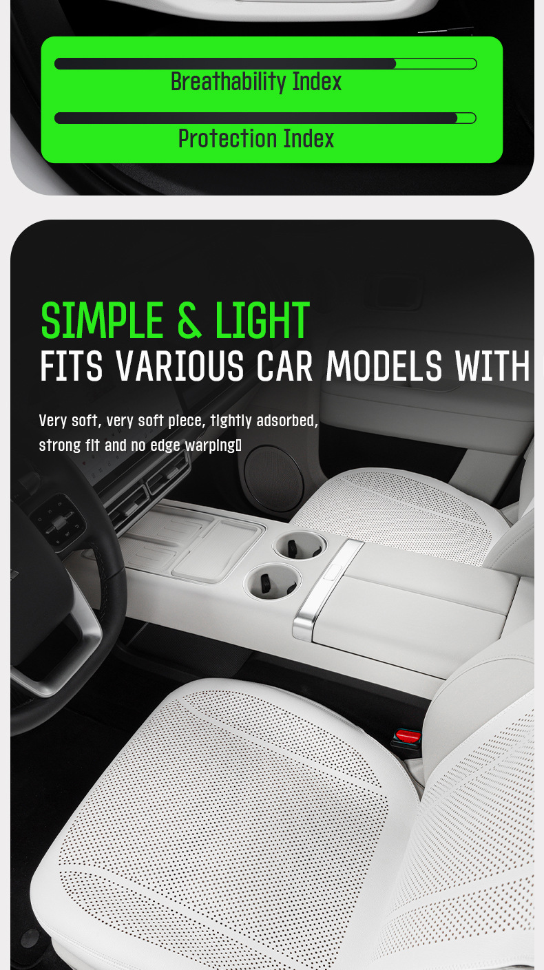 Amazon's Best-Selling All-Season Leather Car Seat Cushion, Ventilated and Breathable Thin Car Interior Seat Cushion