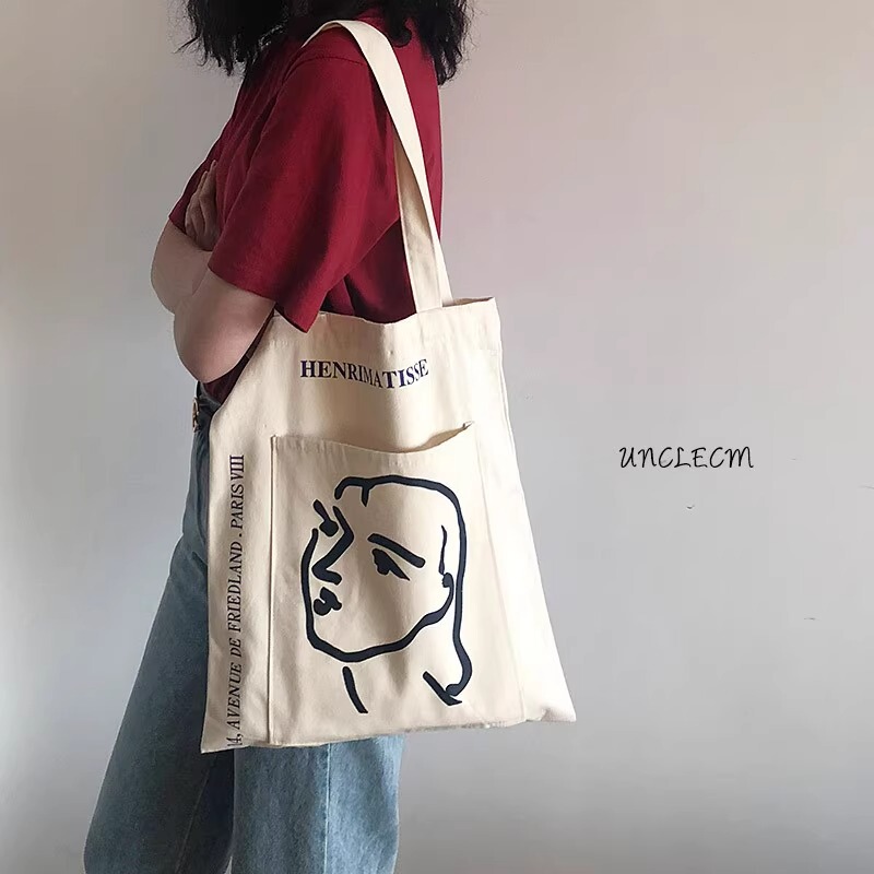 Artistic Style Simple Canvas Bag Large Capacity Zippered Shoulder Bag Canvas Bag Versatile Tote Bag Chinese Style Design Artistic Style Simple Canvas Bag Large Capacity Zippered Shoulder Bag Canvas Bag Versatile Tote Bag Chinese Style Design