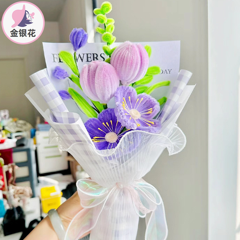 ツイストスティックの花束の材料はツイストスティックの教師の日の祝日のプレゼントの花のシミュレーション花を包みます。|undefined
