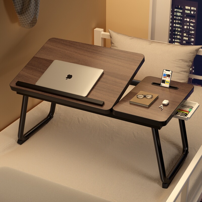 Adjustable Bed Table Laptop Stand Bedroom Bay Window Table Home Lazy Bed Table Silk Flower