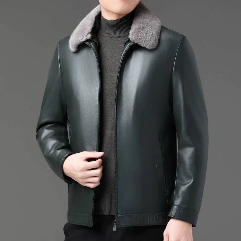 Winter jacket with down, increased thickness, feather stuffing