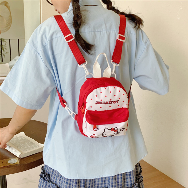 2025 New Stylish Japanese-Style Lightweight Niche Cute Soft Girl Backpack with Polka Dots, Versatile and Adorable