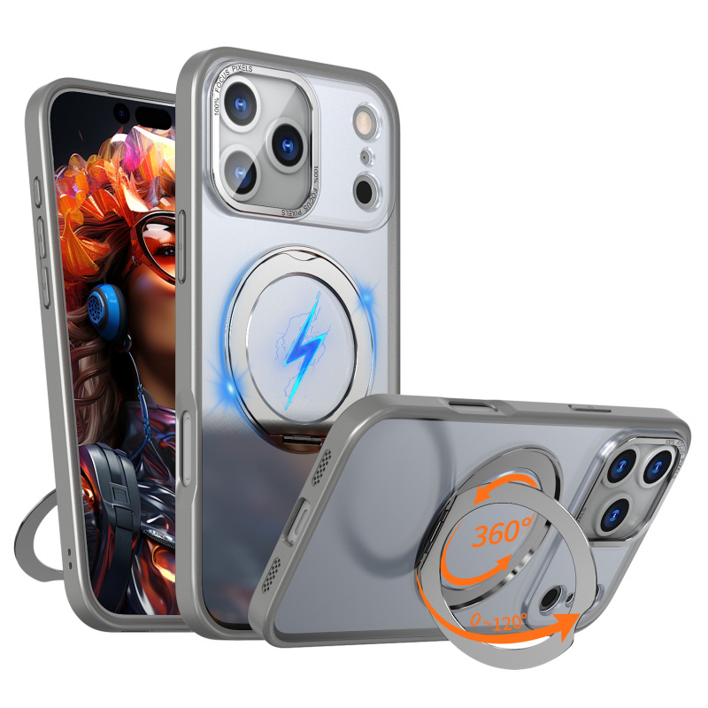 适用iPhone17Pro支点手机壳360旋转磁吸无感支架苹果16防摔保护壳|undefined