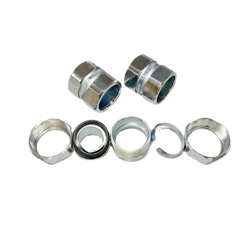 φ15锌合金包塑金属软管接头 自固/内外丝牙/卡套/端式螺纹接头