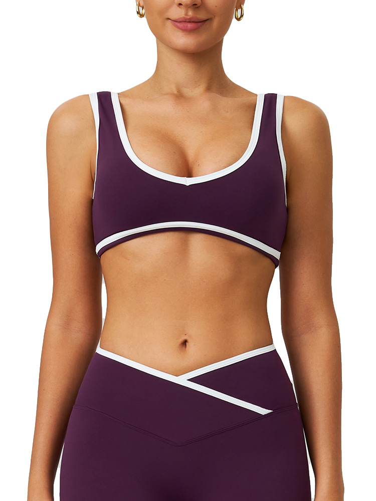 Nuevo color transfronterizo correa de hombro ancha ropa interior deportiva a prueba de choque bra de yoga de mujer ropa de fitness al aire libre 8843