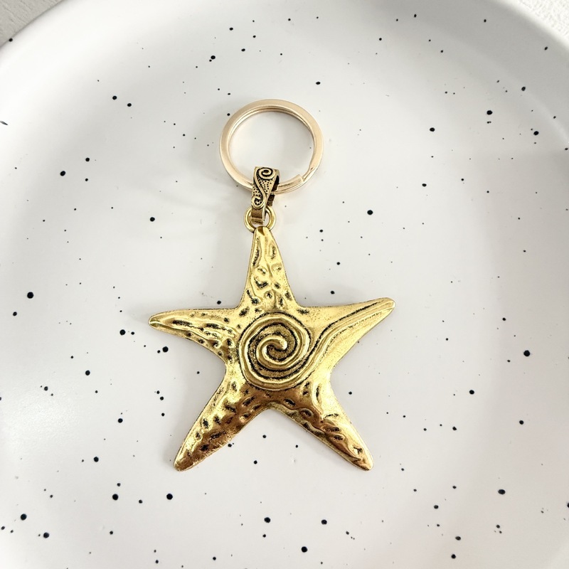 Starfish Pendant Charm Marine Life Keychain Pendant Backpack Car Key Accessories