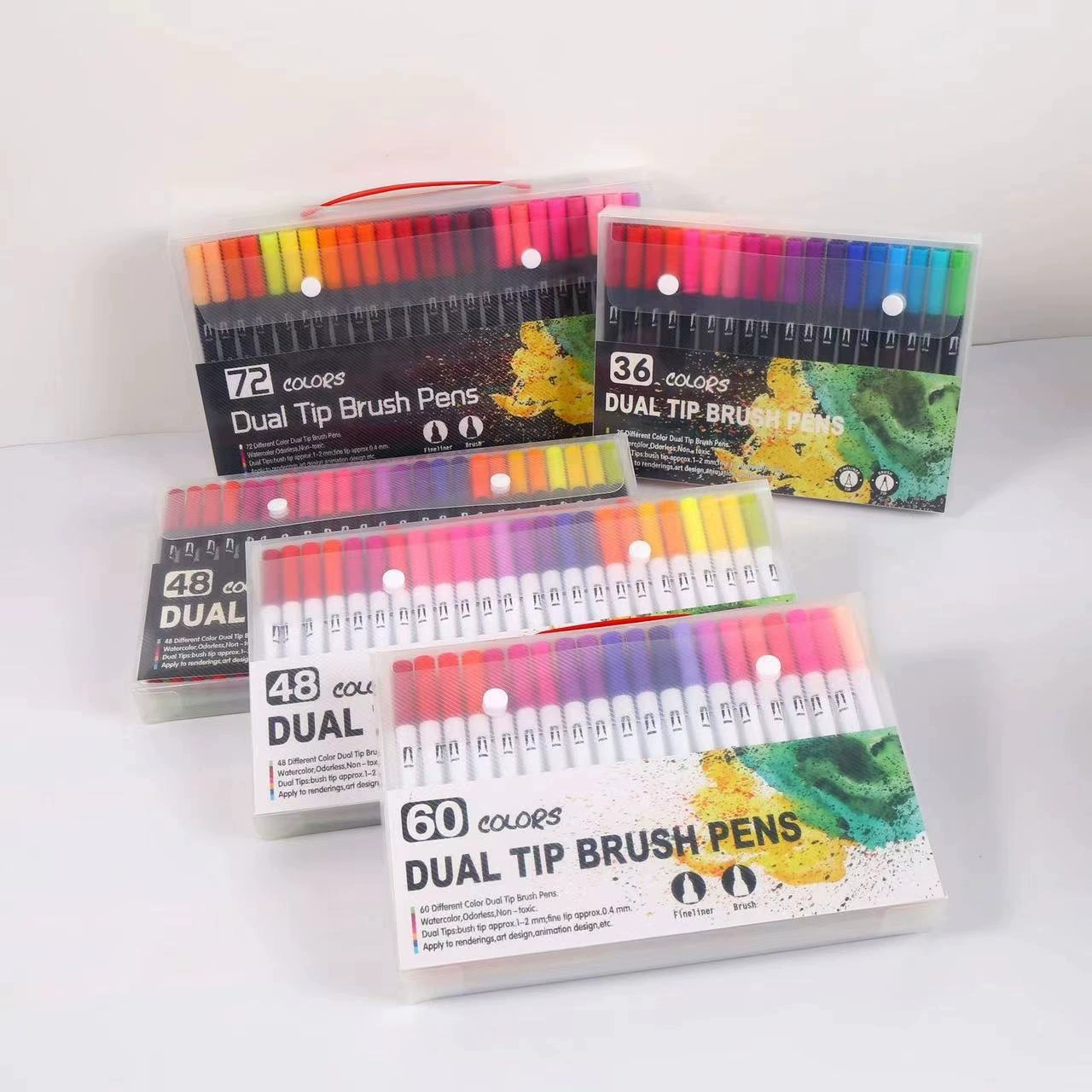 Art Marker Dual Tips Coloring Brush FineLiner Color Pens