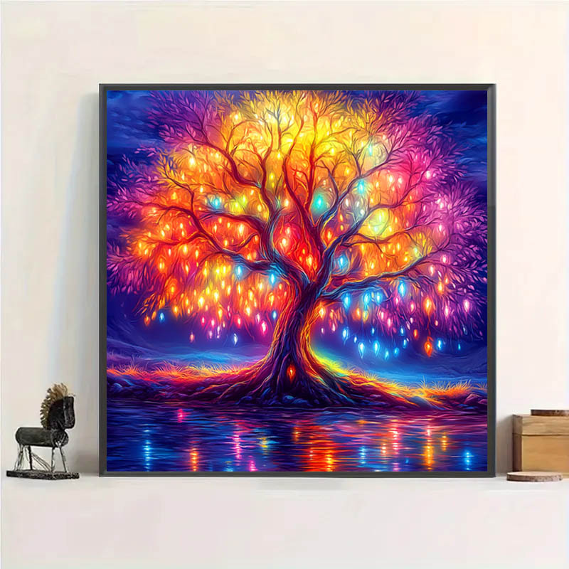 Pegatinas de diamantes, pinturas de diamantes, árboles luminosos, pegatinas hechas a mano, pinturas de diamantes, pegatinas de resina de alta calidad para niños, artefactos de descompresión de bricolaje