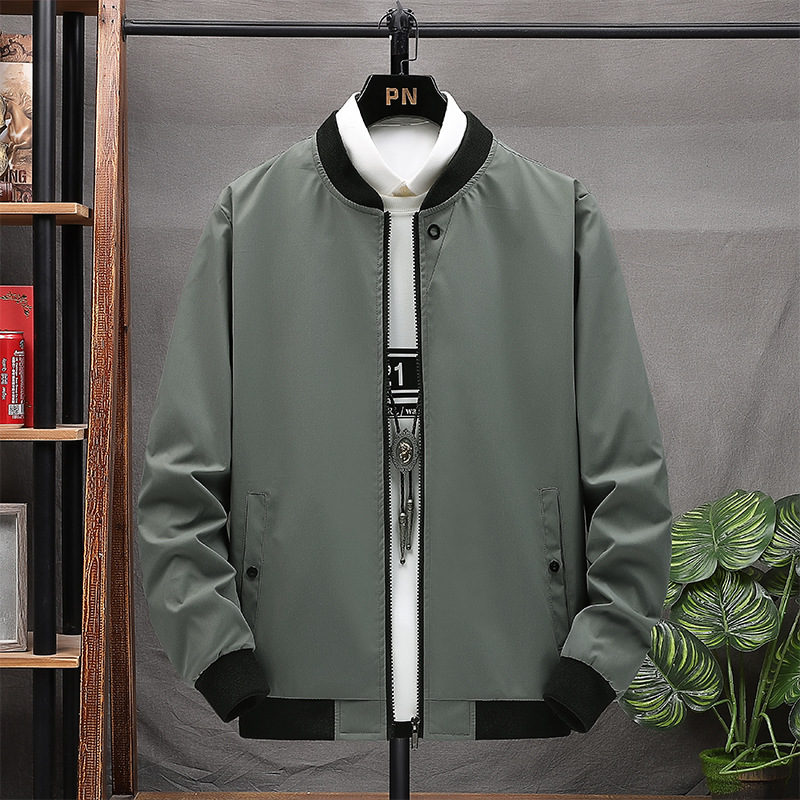 Korean Style Jacket Men's Spring and Autumn Fashionable Large Size Autumn New Spring and Autumn Thin Workwear Men's All-match Autumn Casual