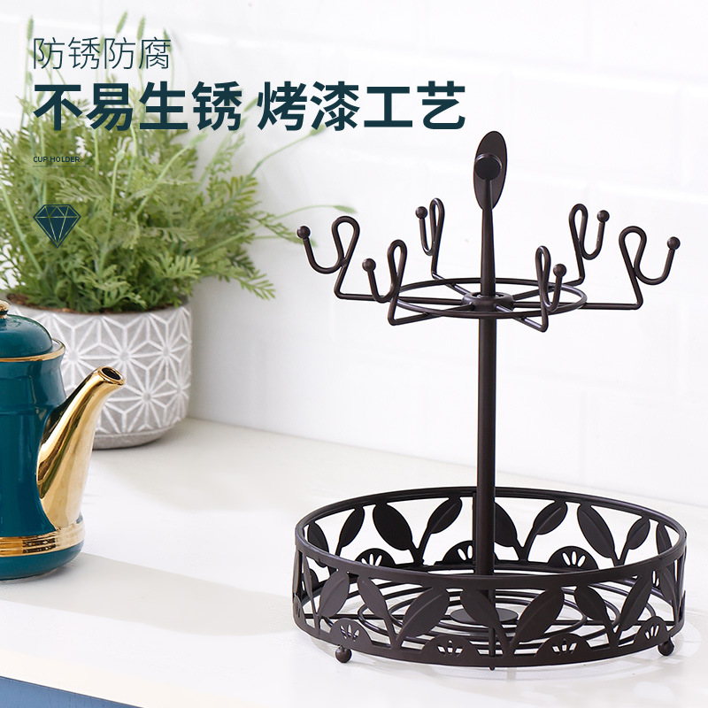 Placa de fruta multifuncional de doble capa de hierro de estilo europeo moderno plato de fruta seca creativa decoración de mesa de café en casa portavasos giratorio