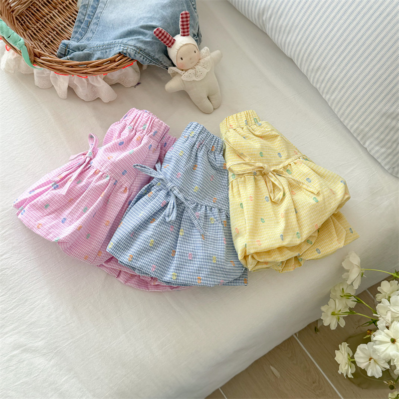 Falda de flor de siete flores de limón salado, falda de media longitud, nueva falda de pastel de cintura alta elástica de verano con volantes