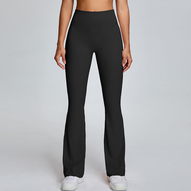 Nuevos pantalones de microyoga para mujer, cintura alta, abdomen, caderas, pantalones acampanados, deportes de carrera de ocio al aire libre, pantalones de fitness de yoga