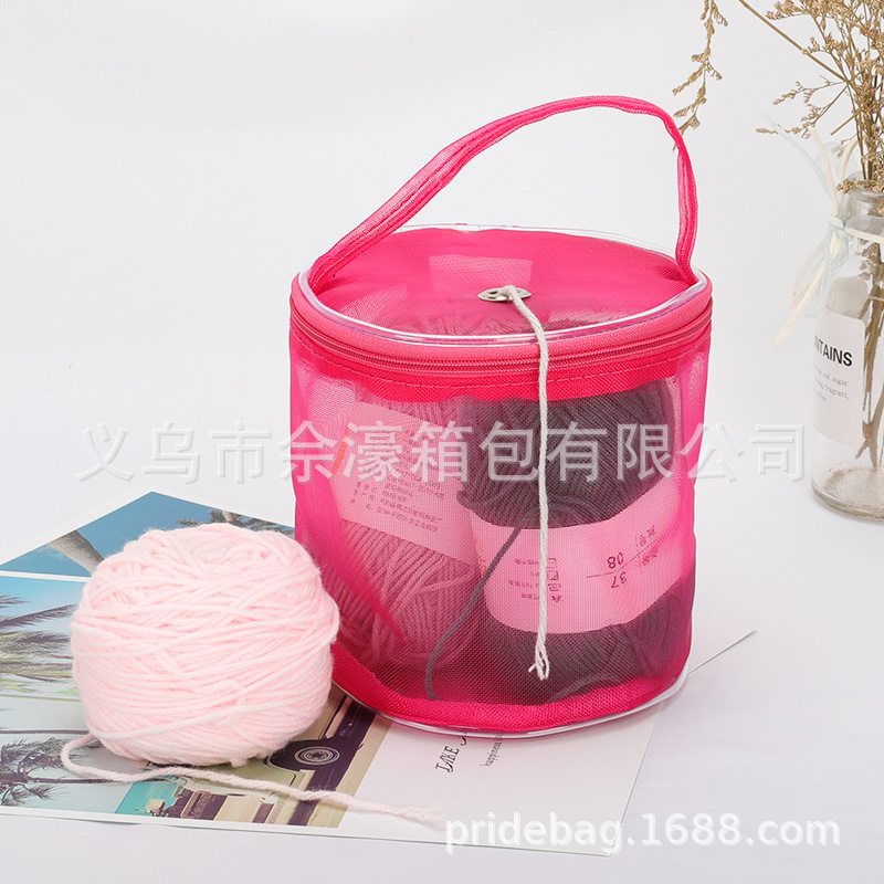 Nueva bolsa de almacenamiento de lana DIY bolsa de malla transpirable bolsa de almacenamiento de lana de acabado redondo transfronterizo en stock al por mayor