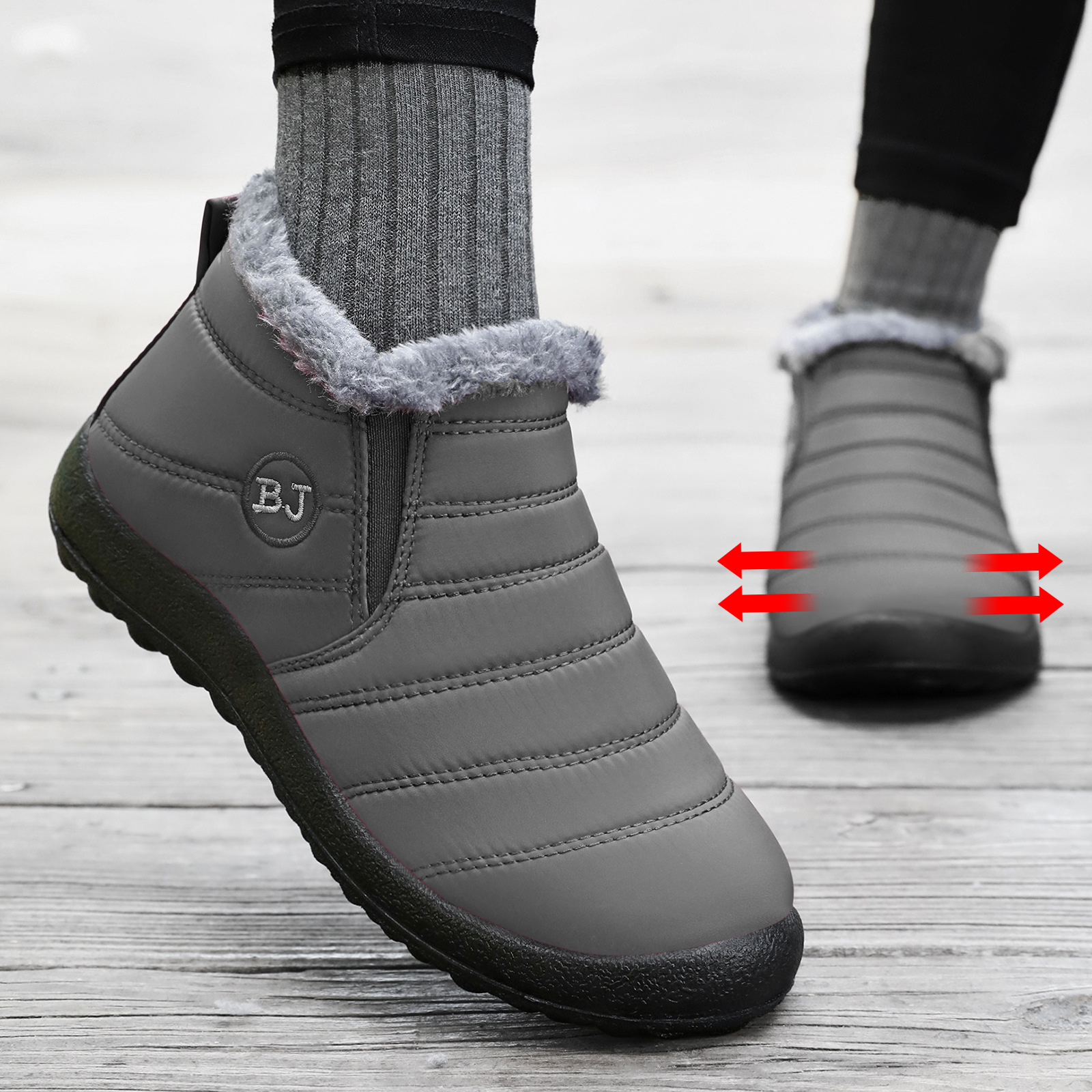 Zapatos de algodón de invierno acelerado procesamiento de la fuente de fabricación personalizada botas de nieve de poliuretano de tamaño grande