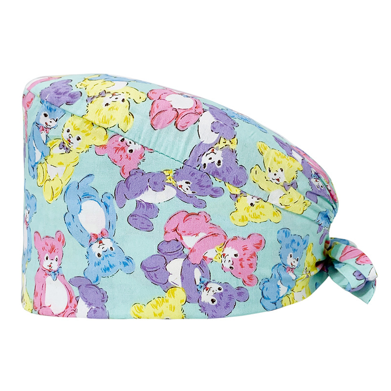 Tapa de enfermera de la UCI impresa elástico hebilla ajustable tapa quirúrgica quimioterapia de algodón puro tapa de confinamiento de las mujeres tapa de trabajo médico hombres