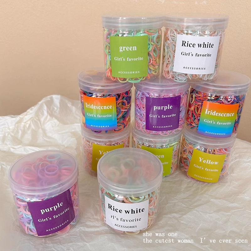 Coleteros desechables, gomas pequeñas para el cabello para niños, gomas para el cabello que no dañan el cabello, gomas para niñas, coleteros de alta elasticidad, accesorios para el cabello.