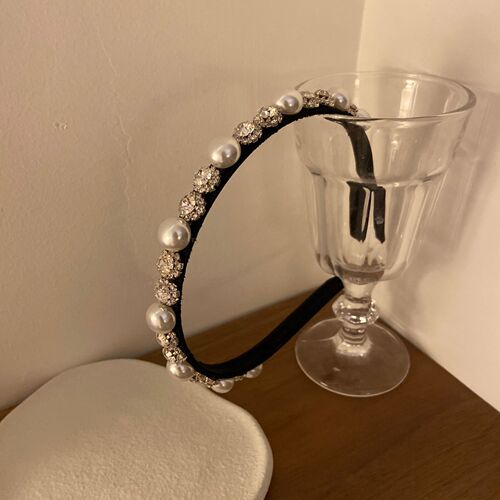 French retro pearl temperament hairband hairpin female niche high-end exquisite headband hair accessories daily outing headwear