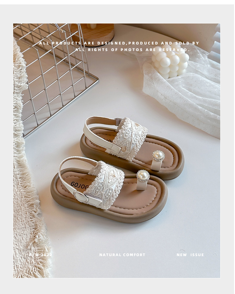 Meisjes sandalen met parels en antislipzool voor de zomer_voghion.com