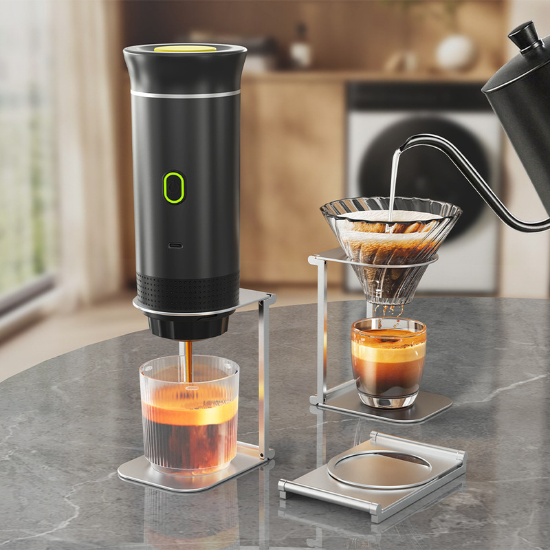 ポータブルコーヒーマシンパウダーカプセルユニバーサル USB ワイヤレス加熱屋外車ホームエスプレッソ抽出機|undefined