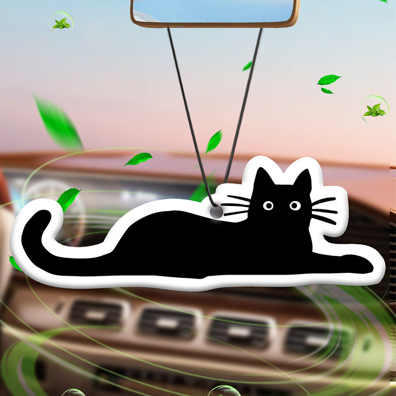 Cool Black Cat Just Hanging Out Car Fragrance Wardrobe Aromatherapy Car Fragrance Tablets Car Perfume Deodorizing Pendant