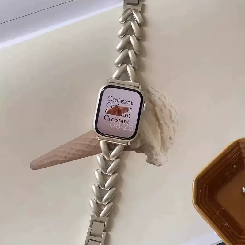 Подходит для Apple Watchs10 Apple Watch iwatch456789 поколения SE ремешок любовь металлический ремешок