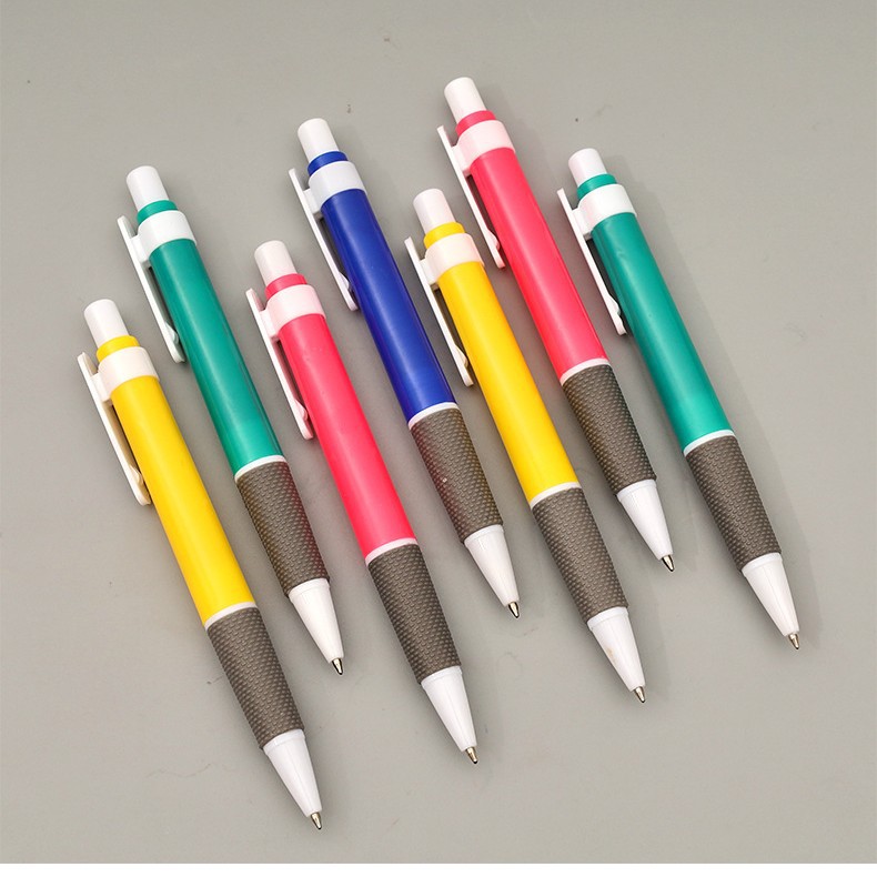 Suministros de oficina color prensa bolígrafo de plástico bala azul 0,7mm bolígrafo papelería al por mayor