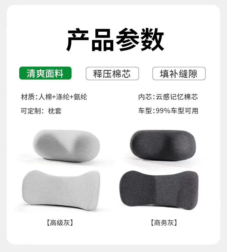 Popular cross-border export product: headrest and lumbar support set for cars, seat cushion, car neck pillow, and lumbar pillow