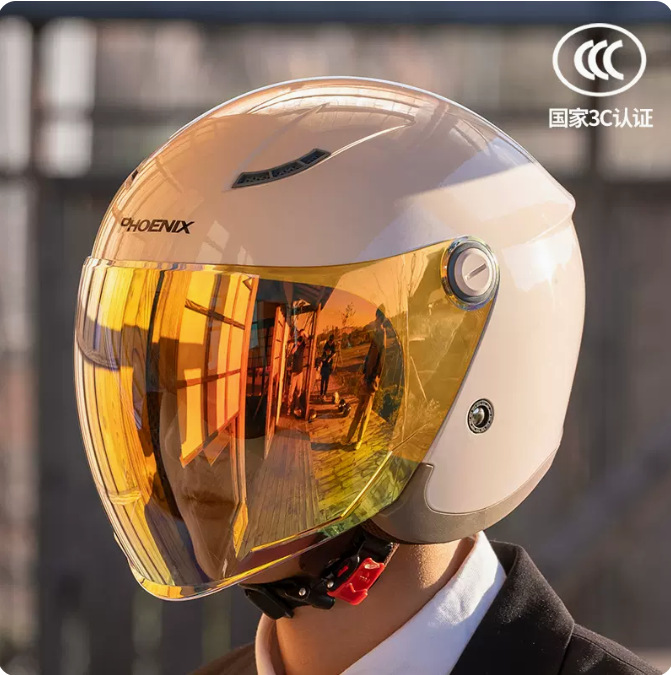 Motocicleta coche eléctrico casco hombres y mujeres Invierno Polar forrado caliente batería coche tapa medio casco cuatro estaciones universal casco completo al por mayor