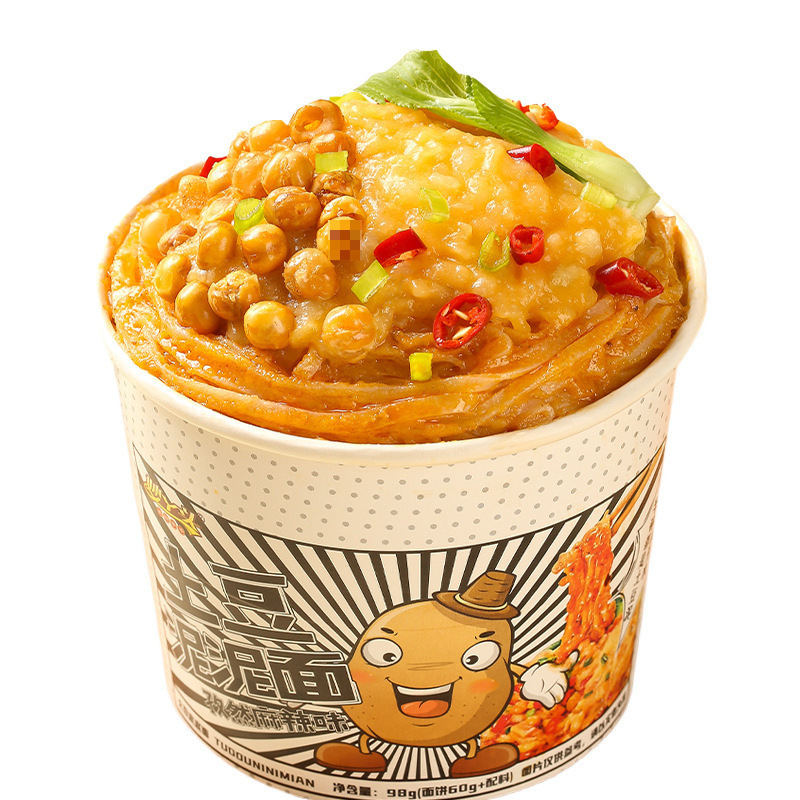 妙丫头土豆泥泥面乐享版*6桶孜然麻辣味方便速食冲泡即食拌面夜宵|undefined