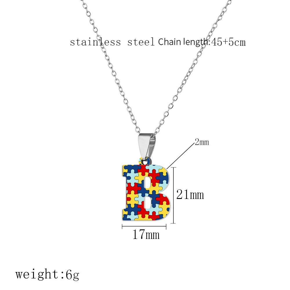 П pendant из нержавеющей стали с буквами, головоломка, ожерелье, (торговля через границы)