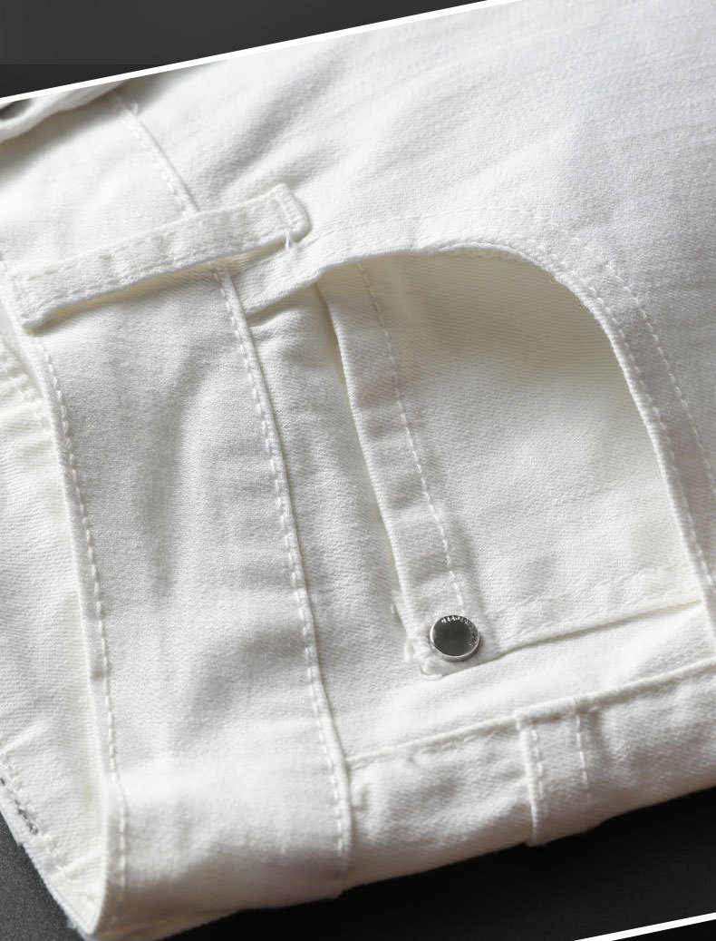 Men's High Quality Non fading and Non pilling Elastic Silk Cotton Jeans Men's Autumn Comfortable Slim Fit Small Feet_voghion.com