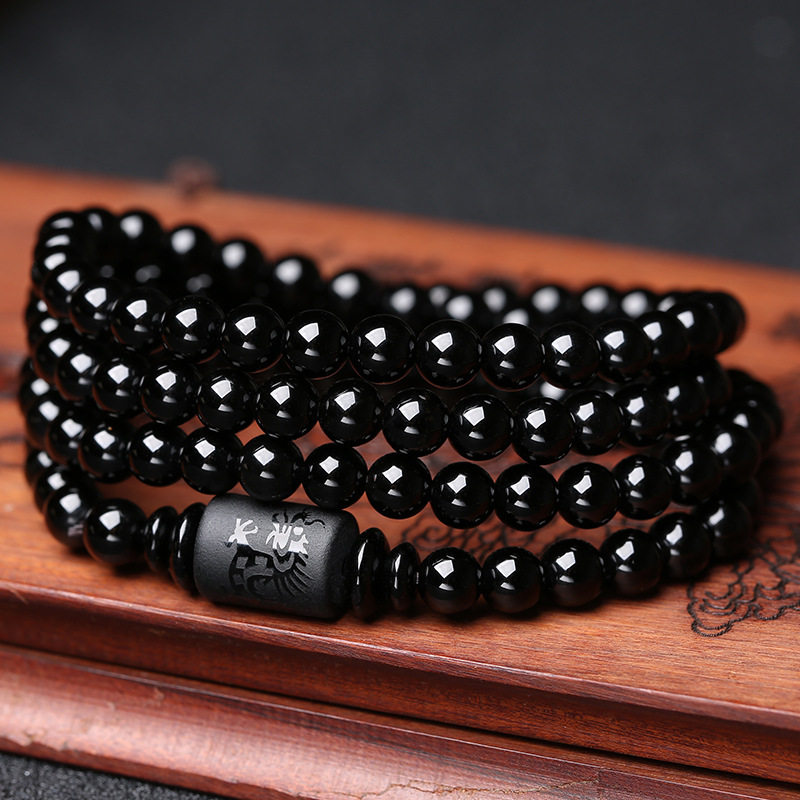 Obsidian Bracelet men's Japanese and Kor...