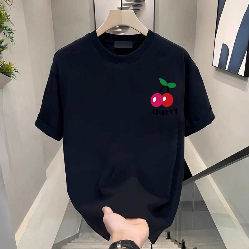 Algodón negro de mujer camiseta de mangas cortas de verano 2025 estudiantes de hombro camiseta de mujer camiseta de base un cabello