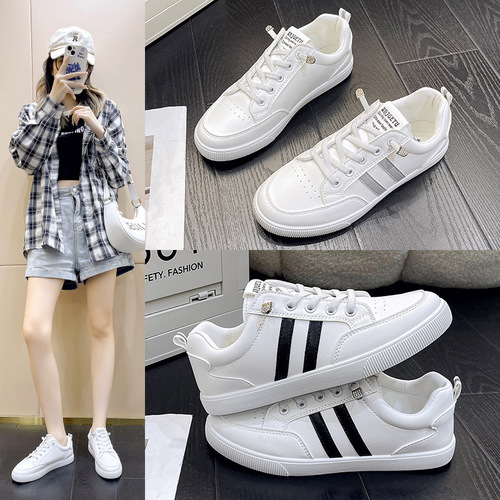  New Versatile Fashion White Shoes Spring and Autumn Women's Sports Shoes Low-top Sneakers Wholesale Dropshipping