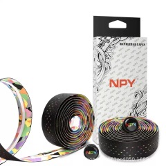 NPY ロードハンドルバー、穴あき通気性滑り止めストラップ、耐摩耗性衝撃吸収自転車ハンドルバー、ミイラ混合天玲